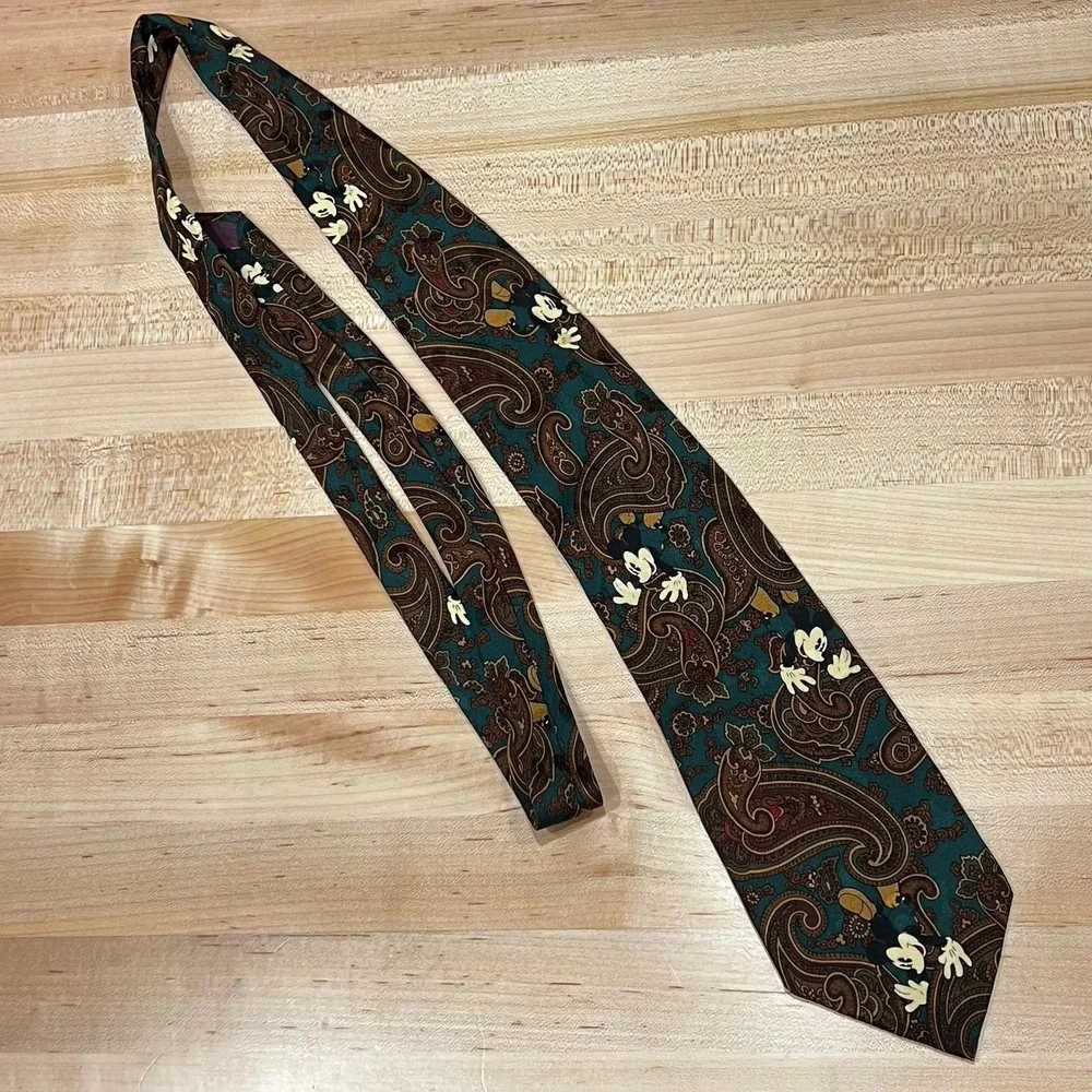 The Disney Store Paisley Mickey Mouse Tie,‎ 100% Silk